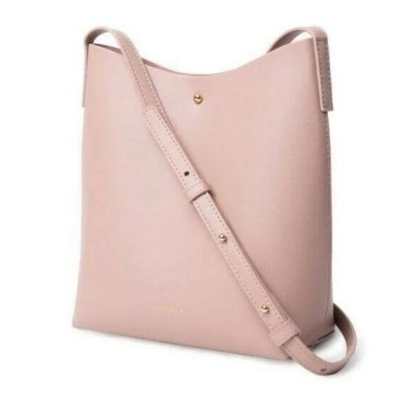 Anthropologie Handbags - Anthropologie Samara Pink Peony Vegan Leather Medium Shoulder Crossbody Bag